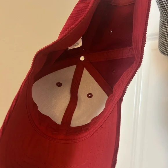 Red Corduroy and Black & White Hats - Picture 5 of 9